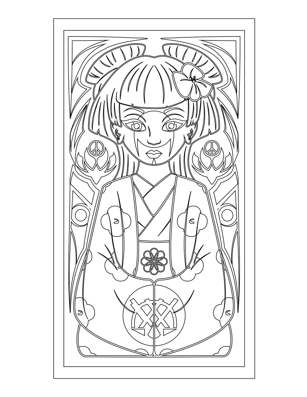 Geisha Coloring Pages Coloring Nation