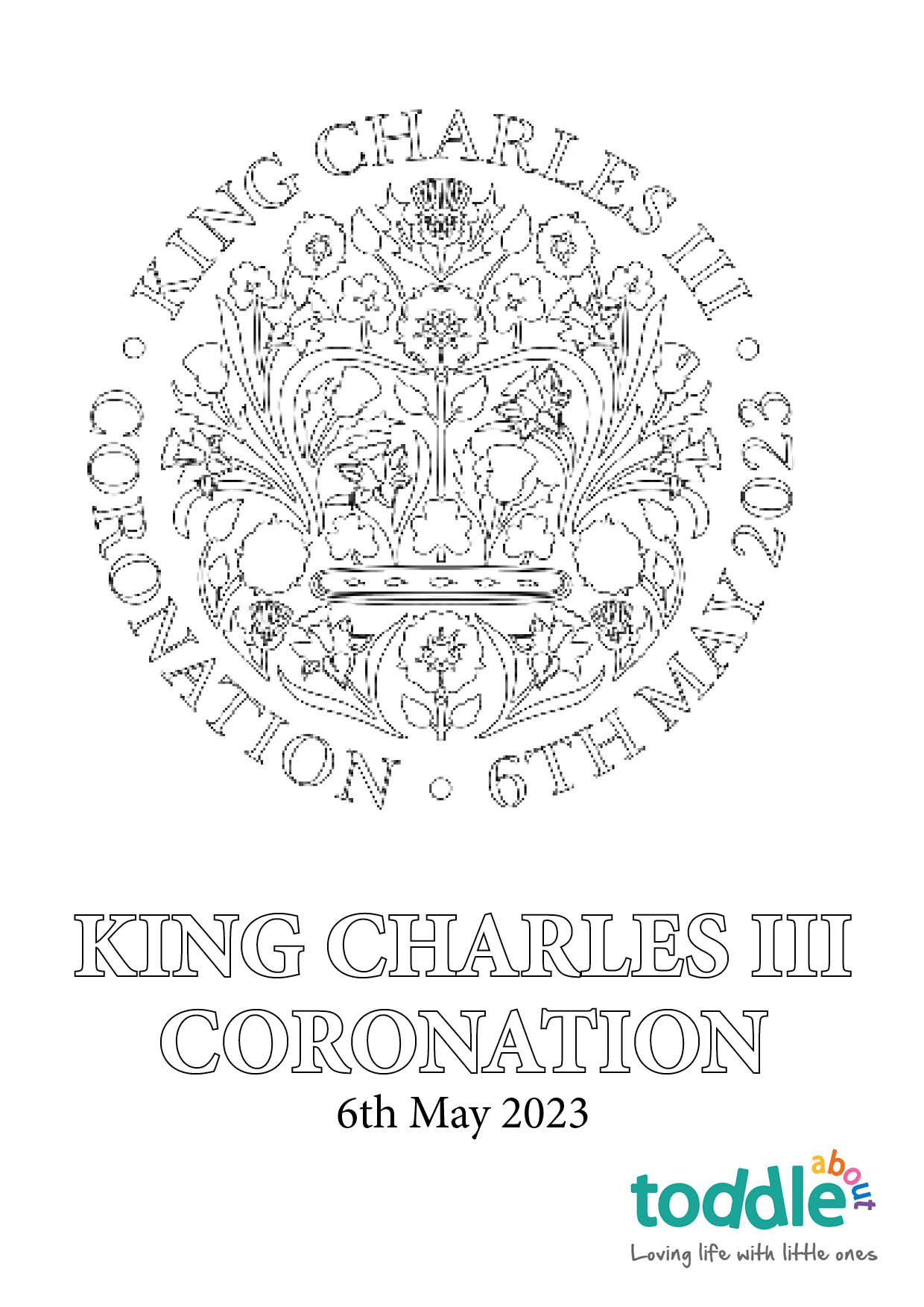 King Charles III Coronation Emblem Colouring In Sheet Coloring Nation