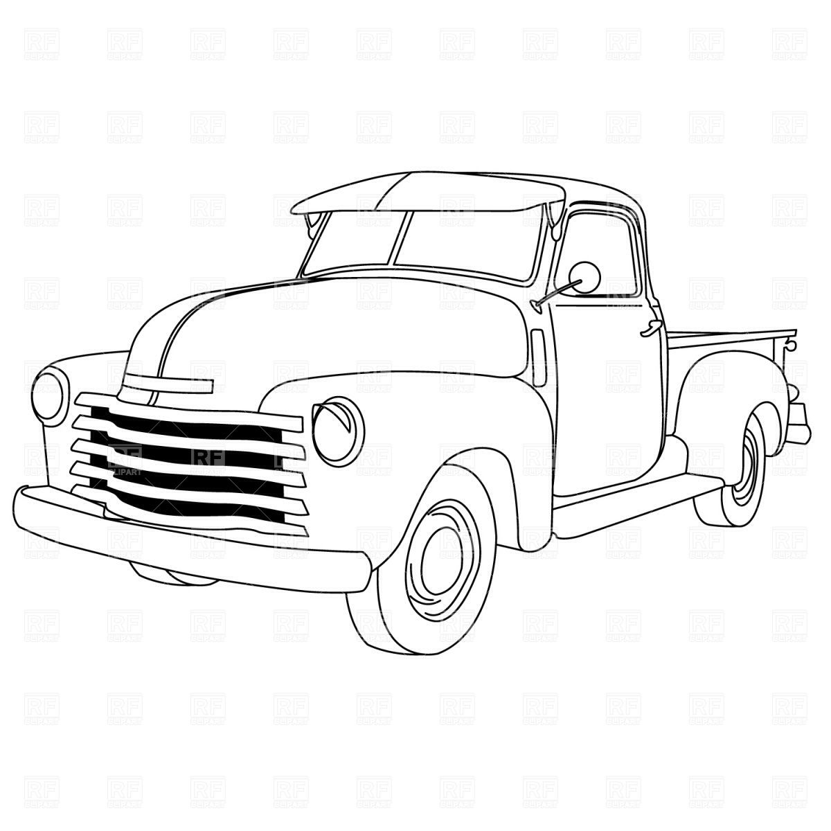 Tshirt appliqué design - use old Tshirts to make this bright and colorful  on a new T | Truck coloring pages, Coloring pages, Old pickup trucks