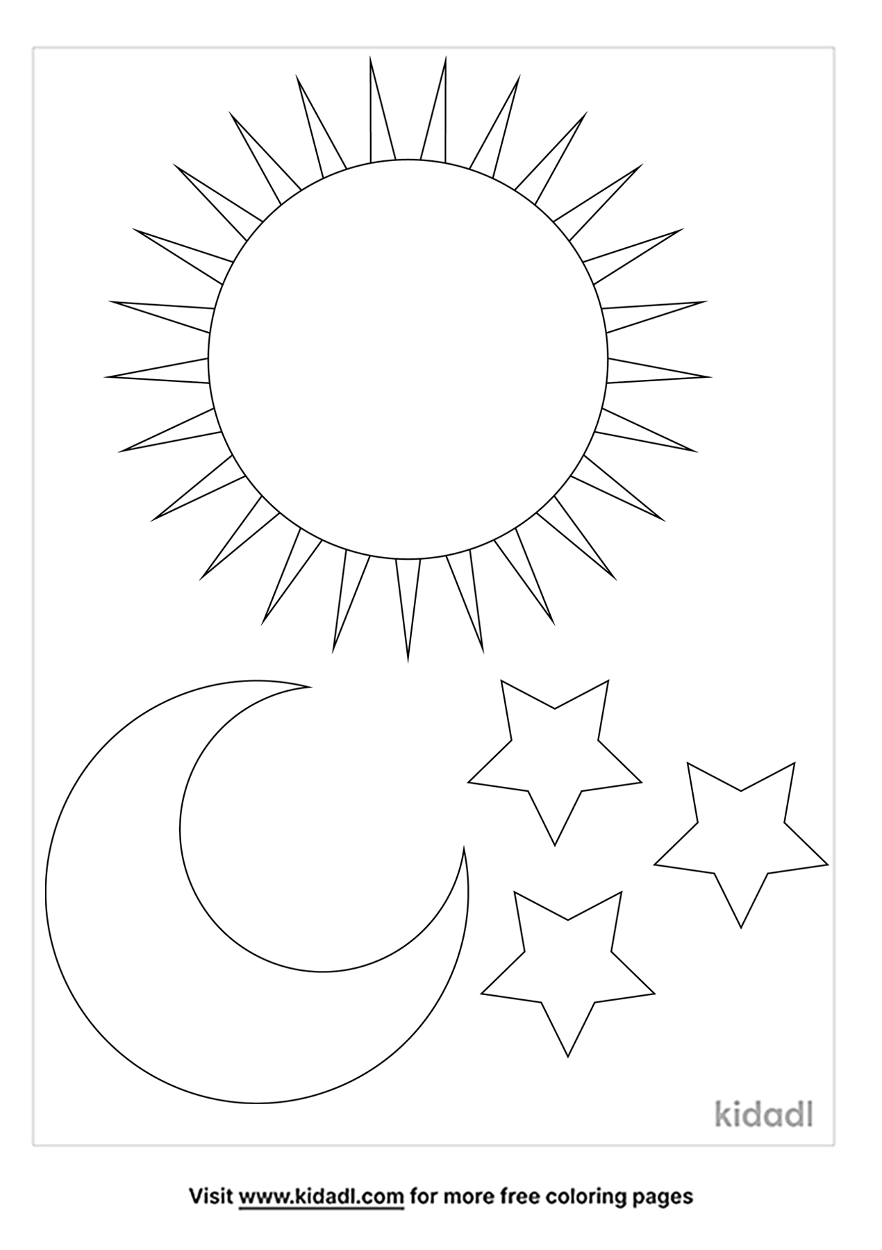Sun Moon And Stars Coloring Pages Coloring Nation