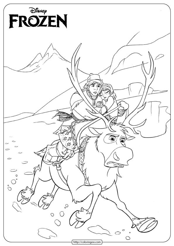 Disney Frozen Anna & Kristoff Coloring Pages