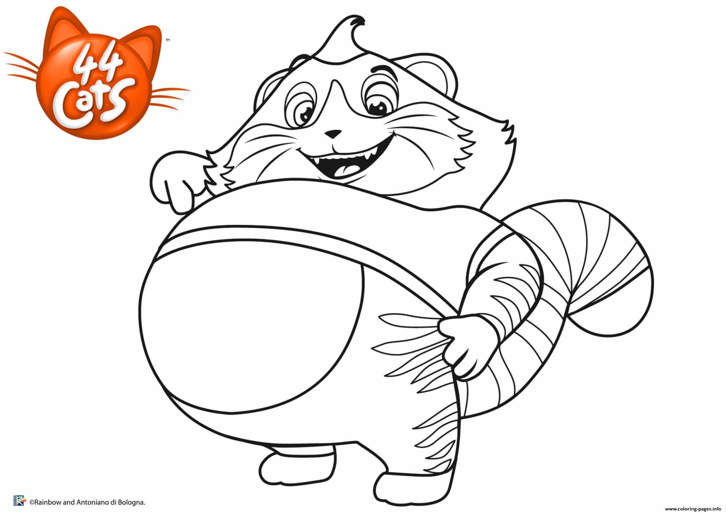 Polpetta Cat From 44 Cats Coloring Pages Printable