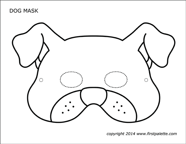 Dog or Puppy Masks | Free Printable Templates & Coloring Pages |  FirstPalette.com