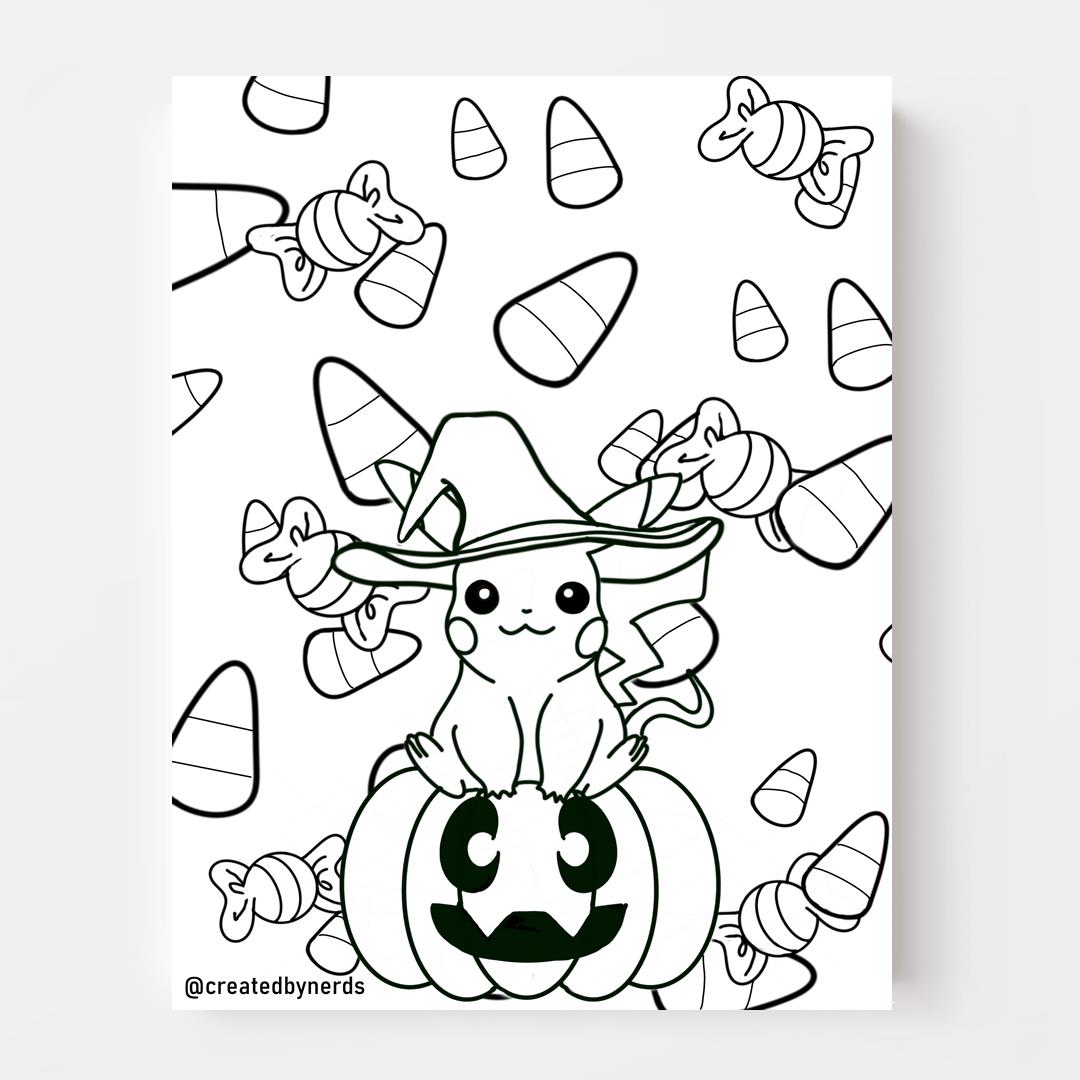 Witchy Electric Mouse Coloring Page ...