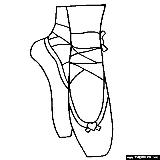 Ballerina Slippers Coloring Page ...