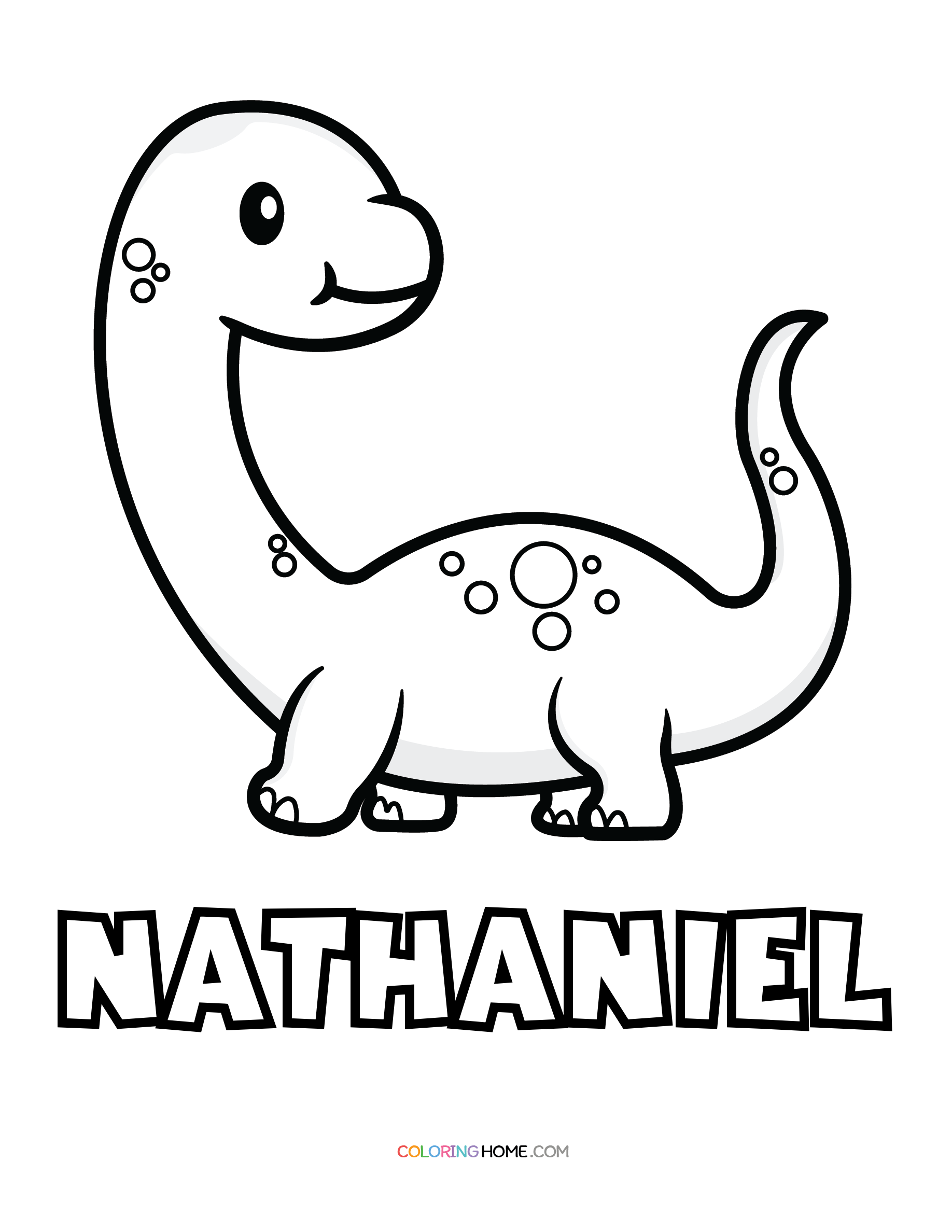 Nathaniel dinosaur coloring page