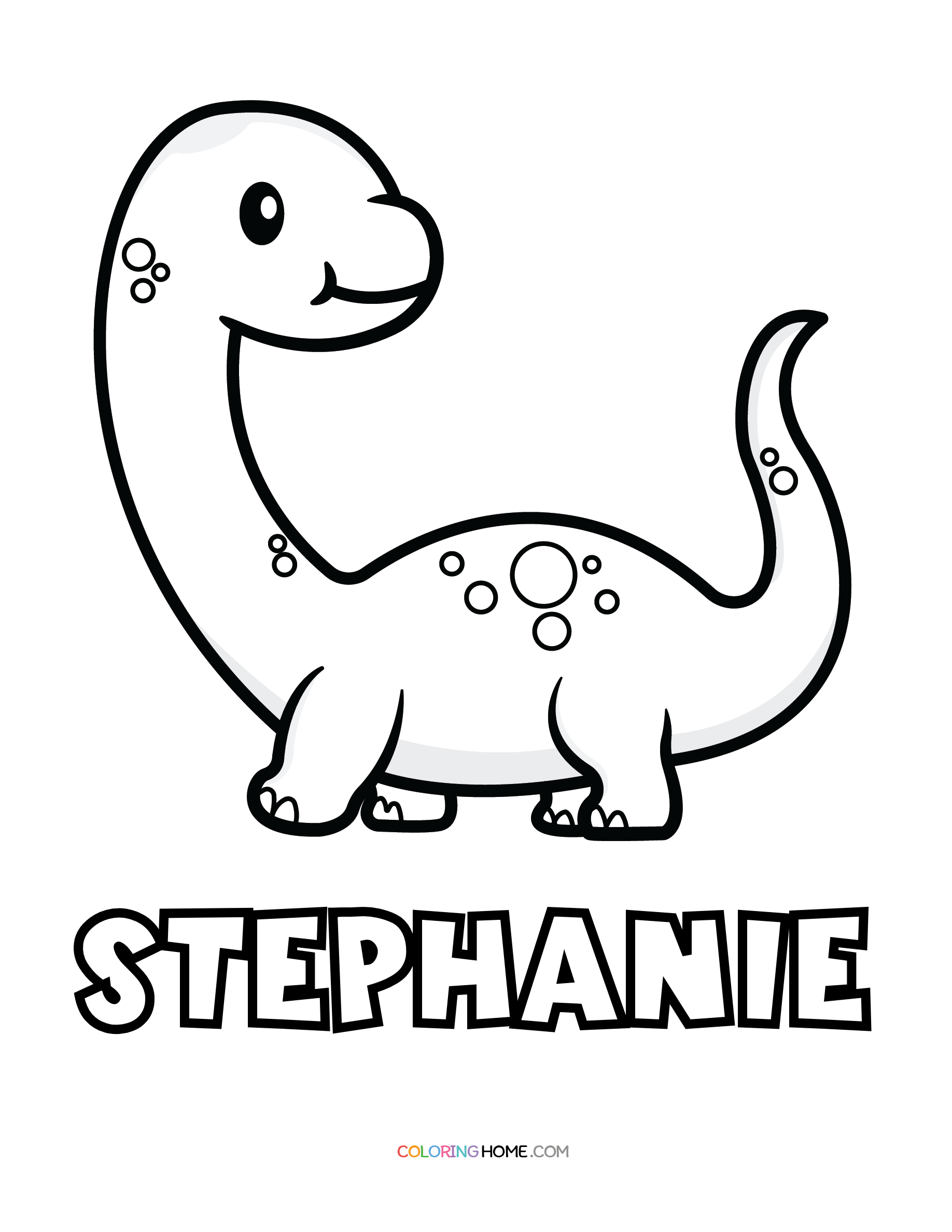 Stephanie dinosaur coloring page