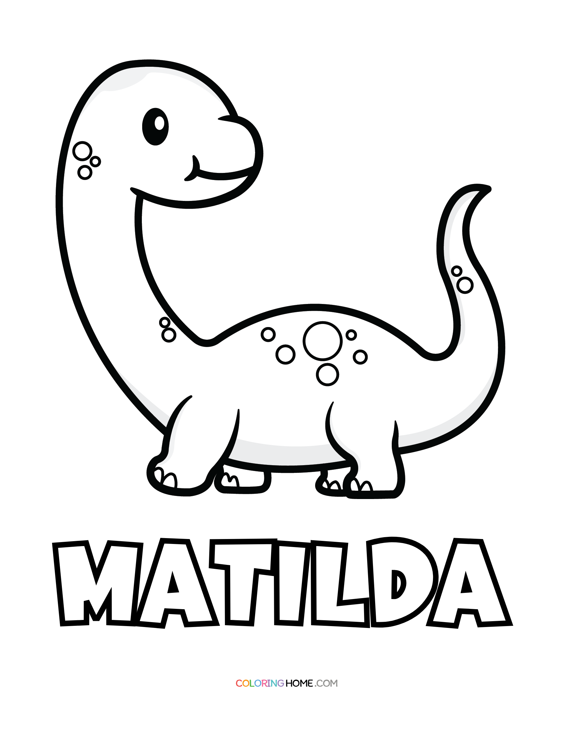 Matilda dinosaur coloring page