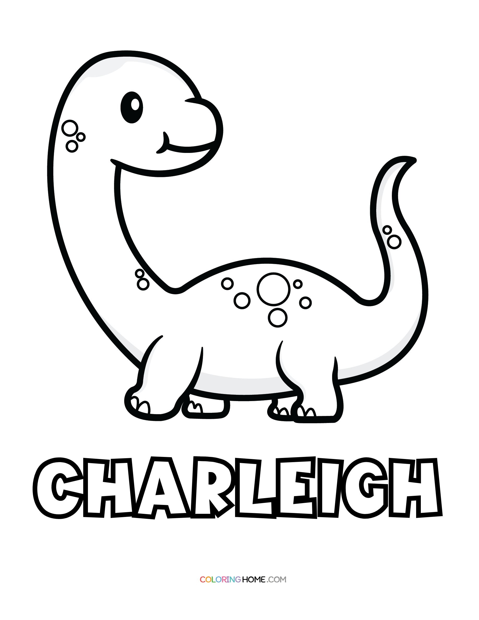 Charleigh dinosaur coloring page