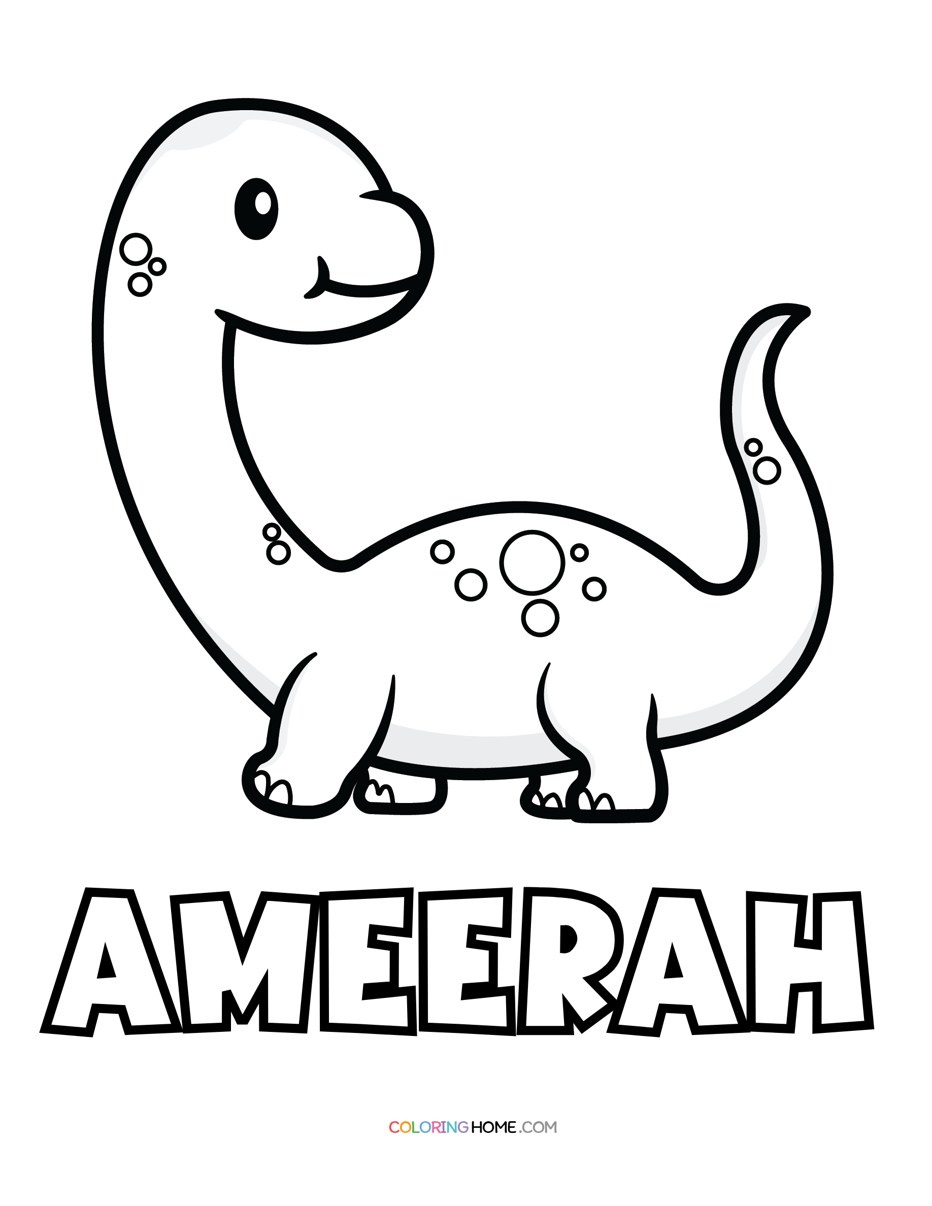 Ameerah dinosaur coloring page