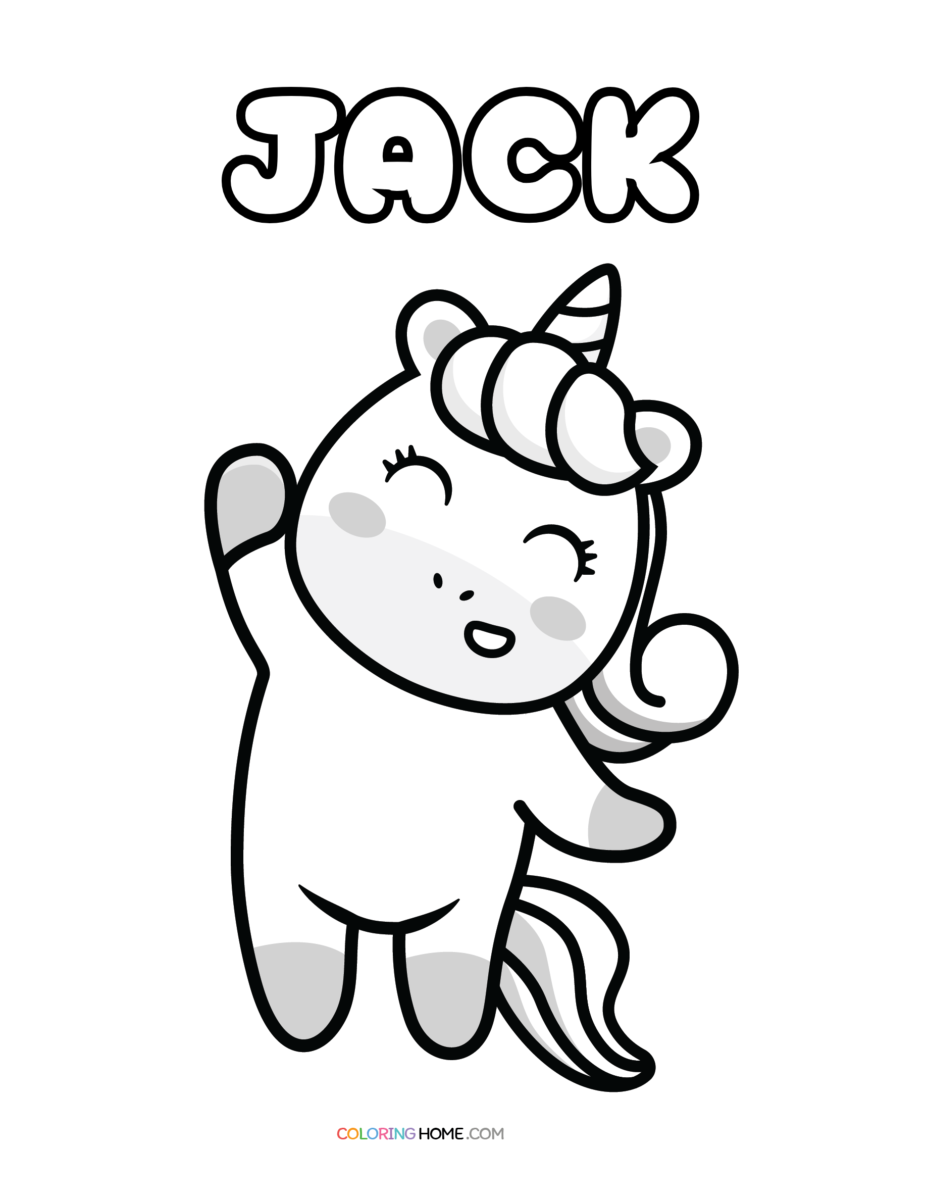 Jack unicorn coloring page