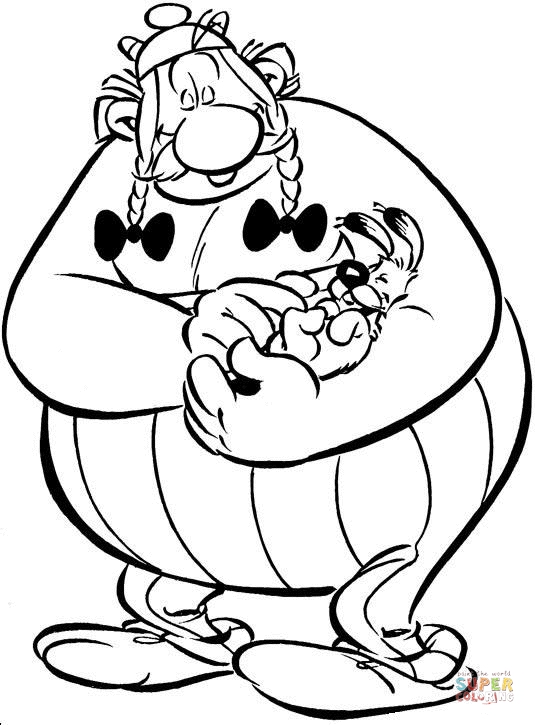 Obelix and Dogmatix coloring page