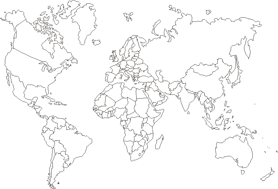 World Map Coloring Page For Kids