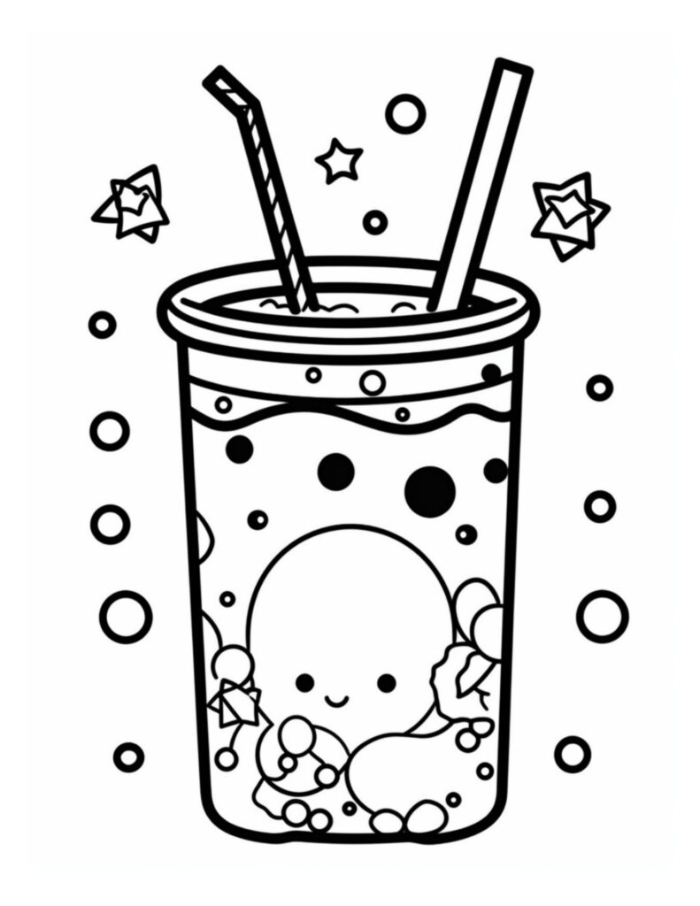 Boba Tea Coloring Pages Coloring Nation 