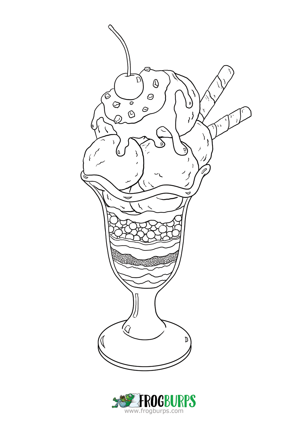 Ice Cream | Coloring Page | Frogburps