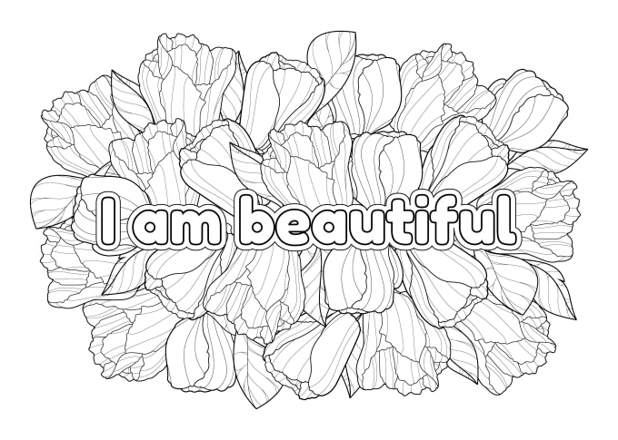 Design self love, affirmation quotes coloring book pages by Merlynangelia |  Fiverr