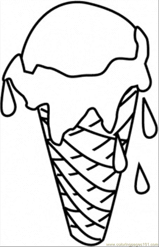 Ice Cream Melts In The Cone Coloring Page for Kids - Free Desserts  Printable Coloring Pages Online for Kids - ColoringPages101.com | Coloring  Pages for Kids
