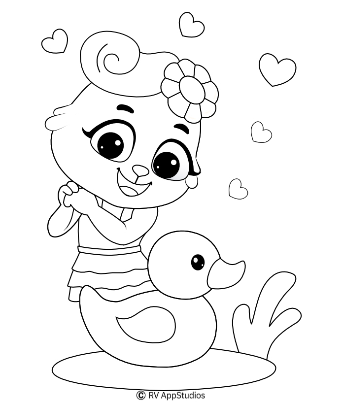 Duck coloring pages for kids