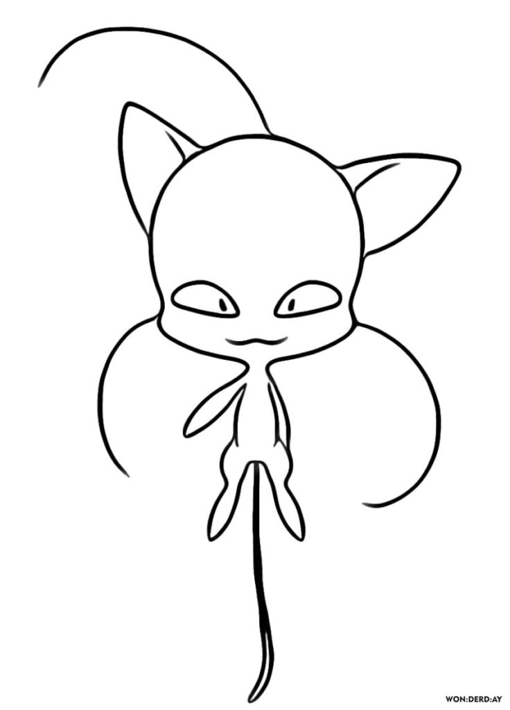 Coloring Pages Kwami. Miraculous Ladybug and Cat Noir. Print Free