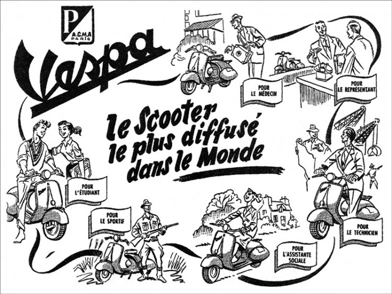 Ad vespa vintage - Vintage Adult Coloring Pages