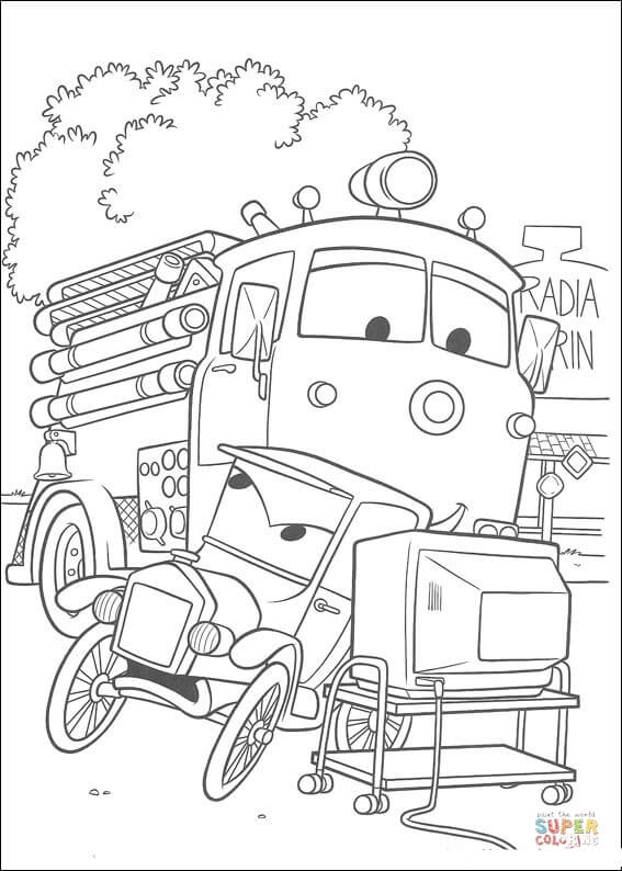 Lizzie Watching Tv coloring page | Free Printable Coloring Pages