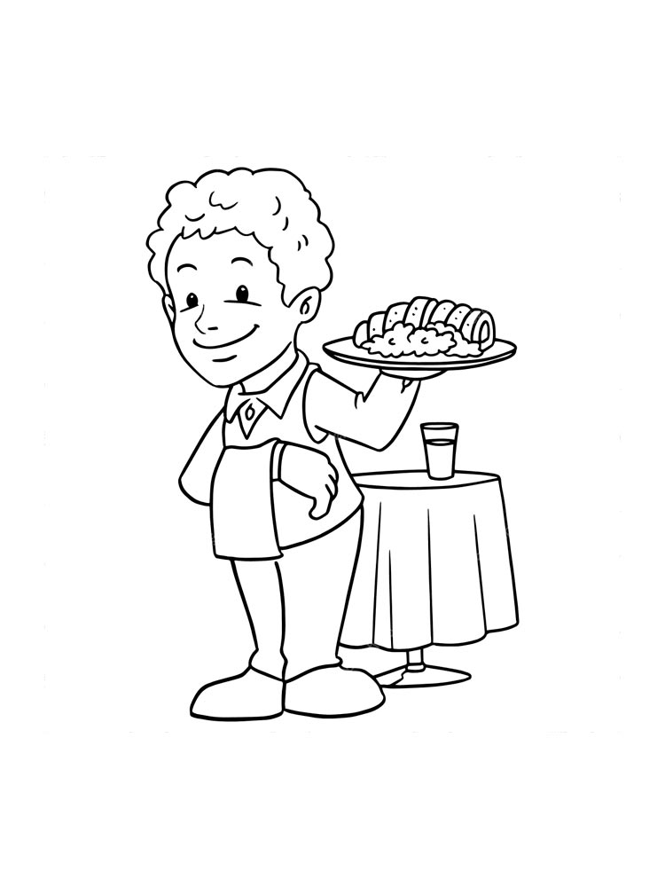 Waiter coloring pages