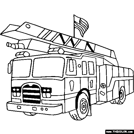 Fire Truck Coloring Page | Color a Fire Truck