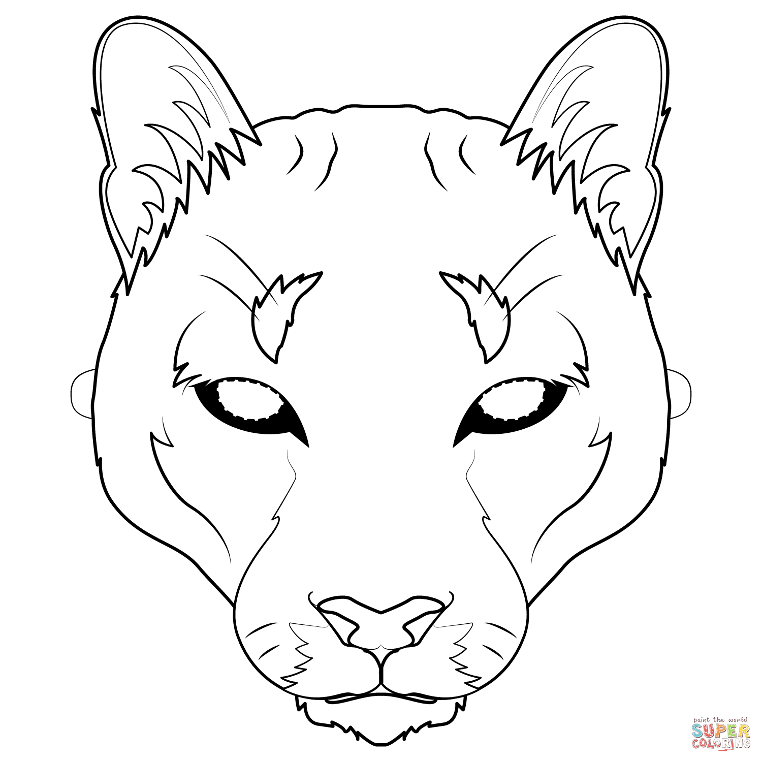 Mountain Lion Mask coloring page | Free Printable Coloring Pages