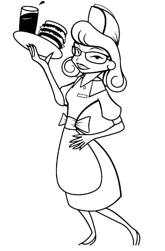 Waitress 9 Coloring Page - Free Printable Coloring Pages for Kids