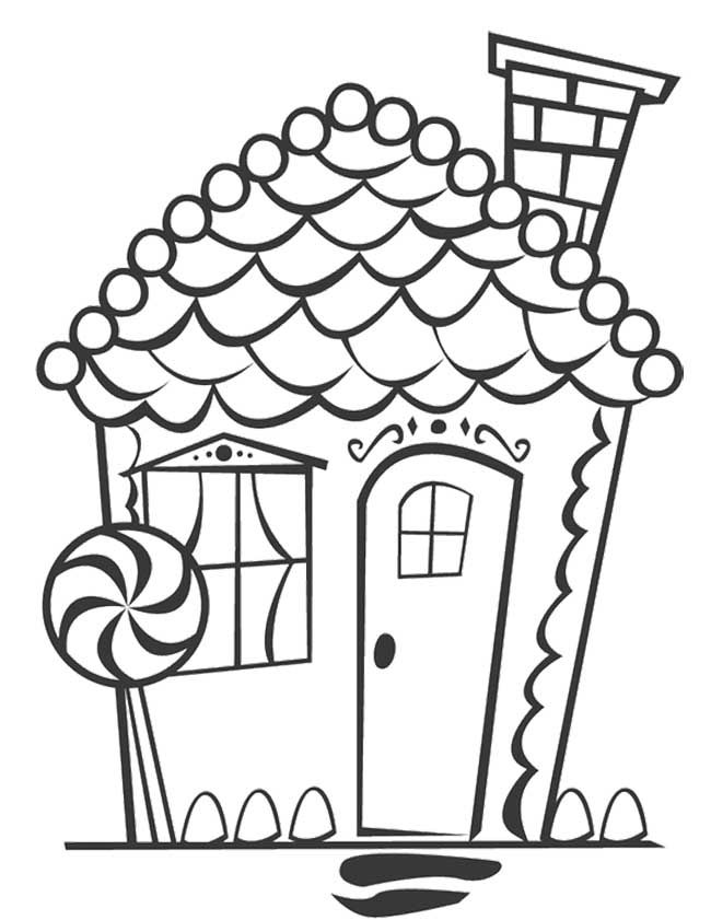 Gingerbread House Color - Coloring Pages for Kids and for Adults