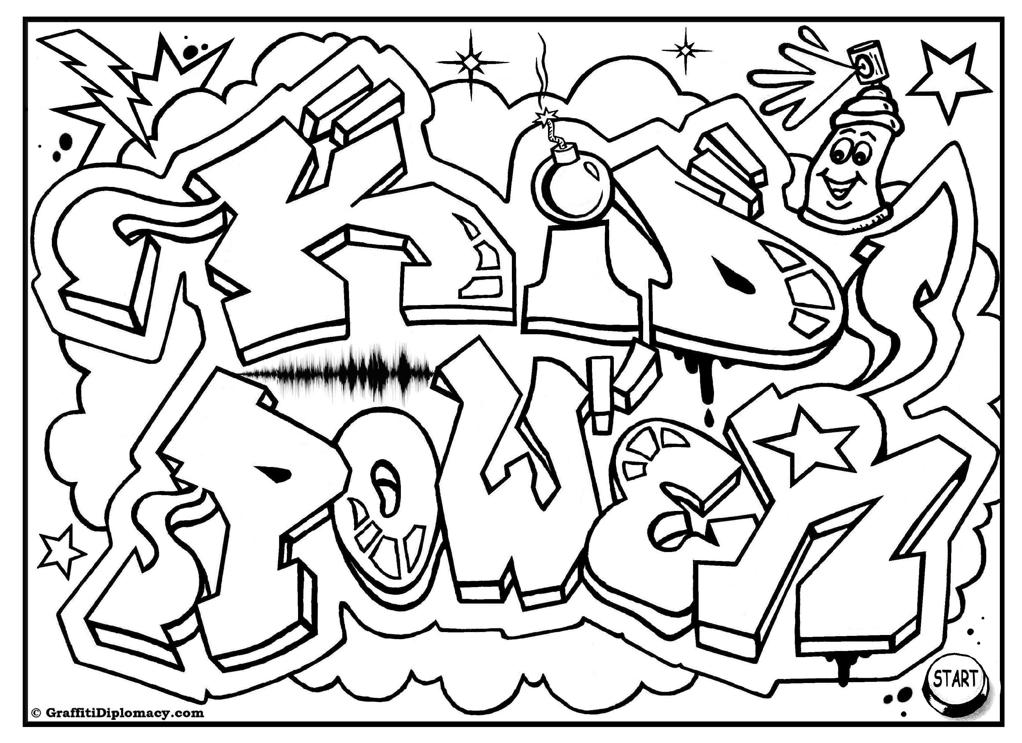 Peace Graffiti, free printable coloring page | Free Coloring Pages ...