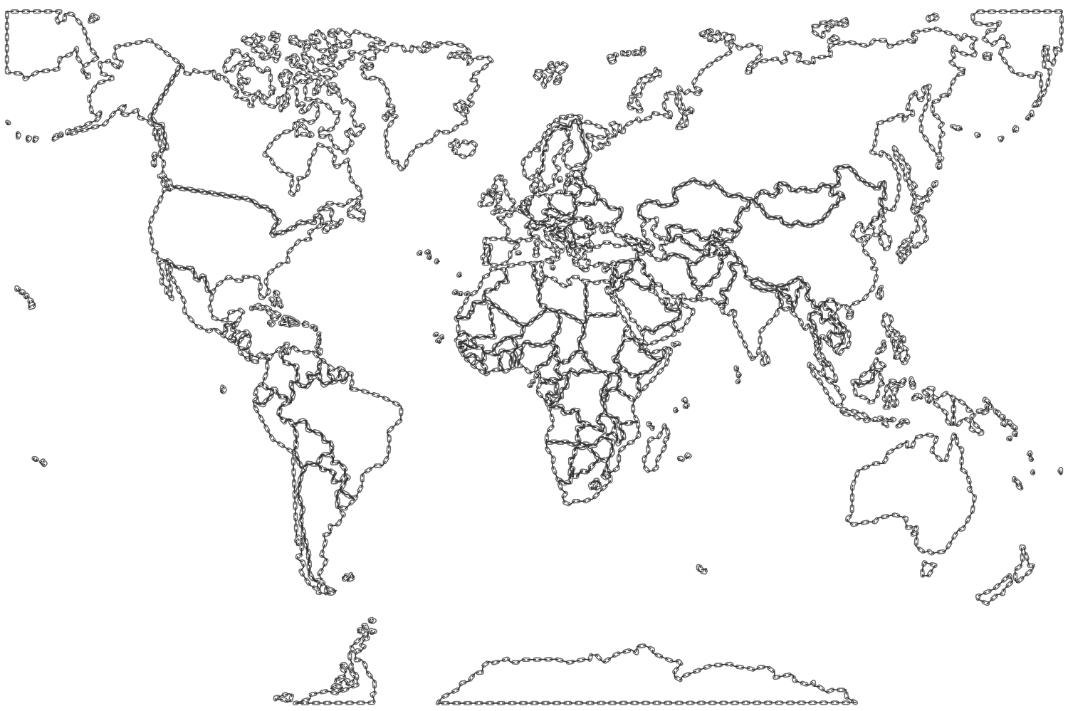 Map Of The World With Countries Coloring Page - High Quality ...