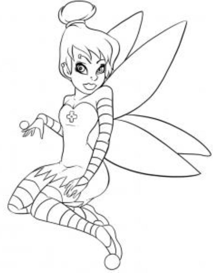 Gothic Tinkerbell Coloring Page
