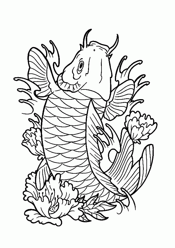 Awesome Animal Koi Fish Coloring Pages: Awesome Animal Koi Fish ...