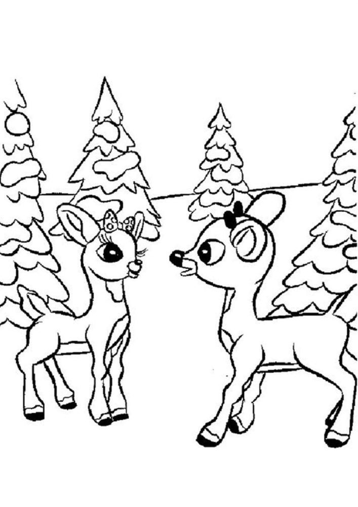 Free & Easy To Print Deer Coloring Pages | Rudolph coloring pages, Deer coloring  pages, Thanksgiving coloring pages