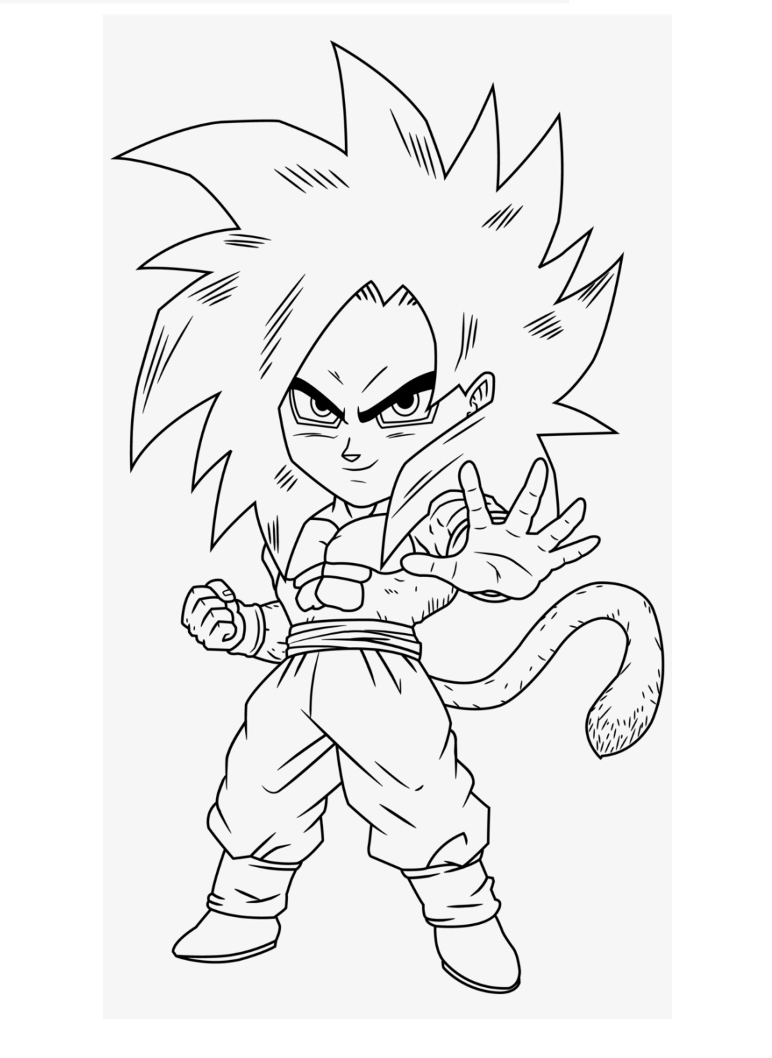 Chibi Goku Super Saiyan Xeno Coloring Page - Free Printable Coloring Pages  for Kids