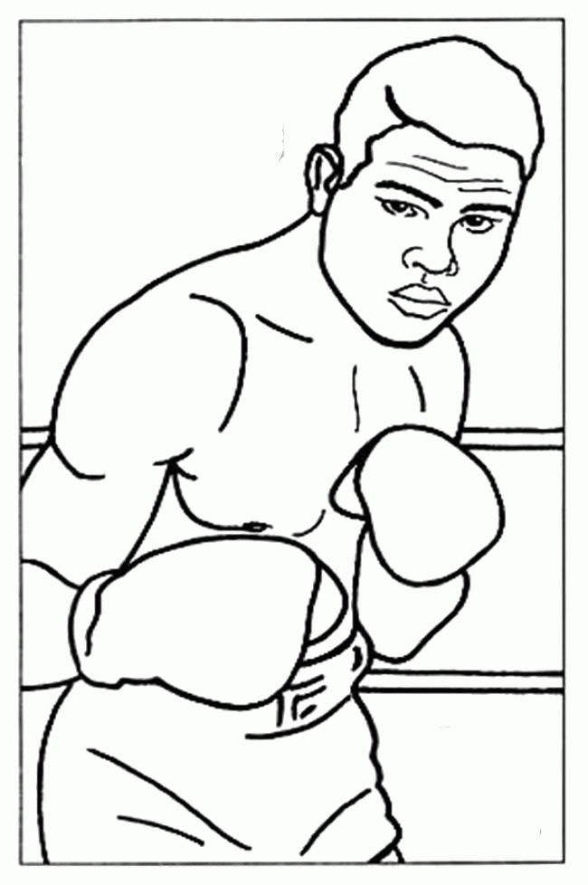 Muhammad Ali fighter coloring book to print and online