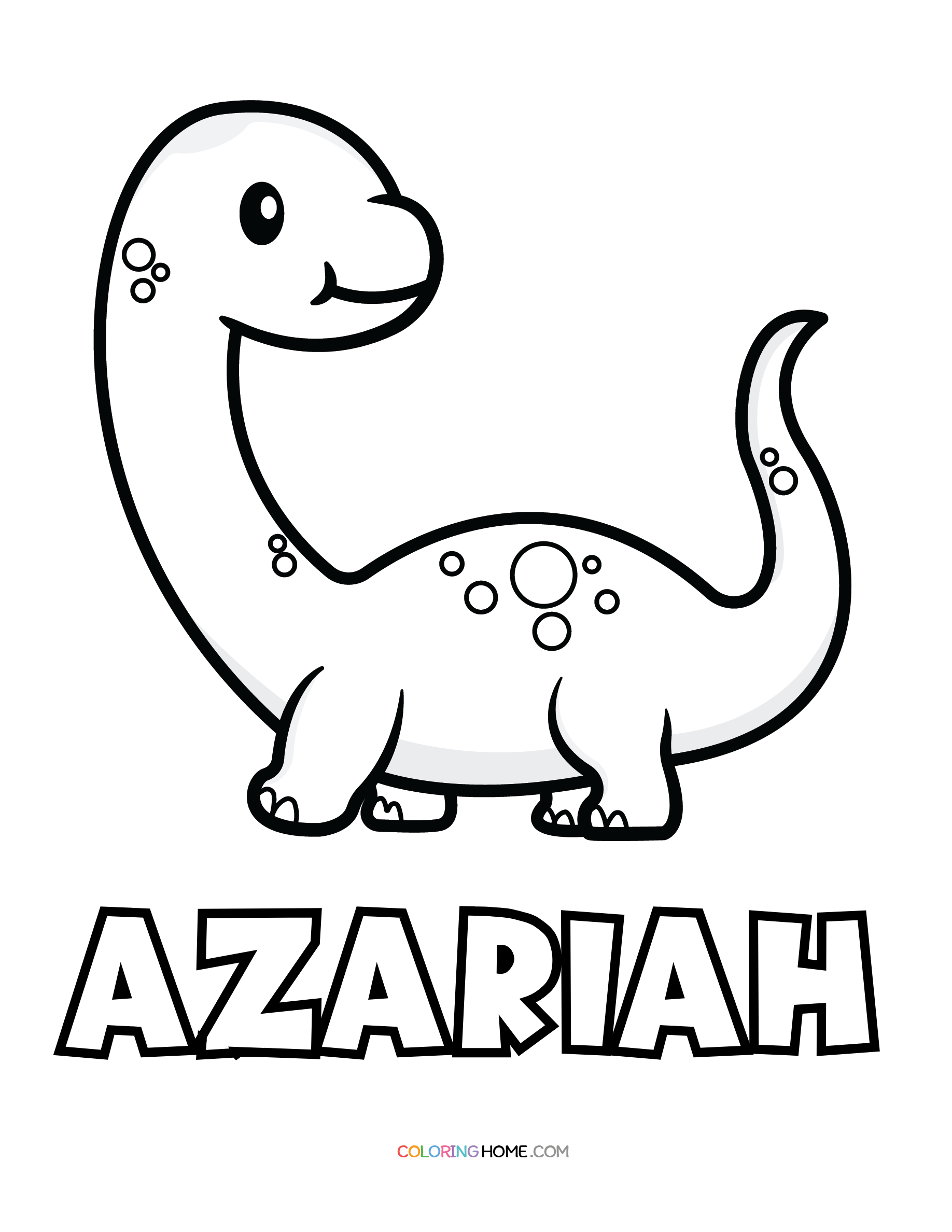 Azariah dinosaur coloring page