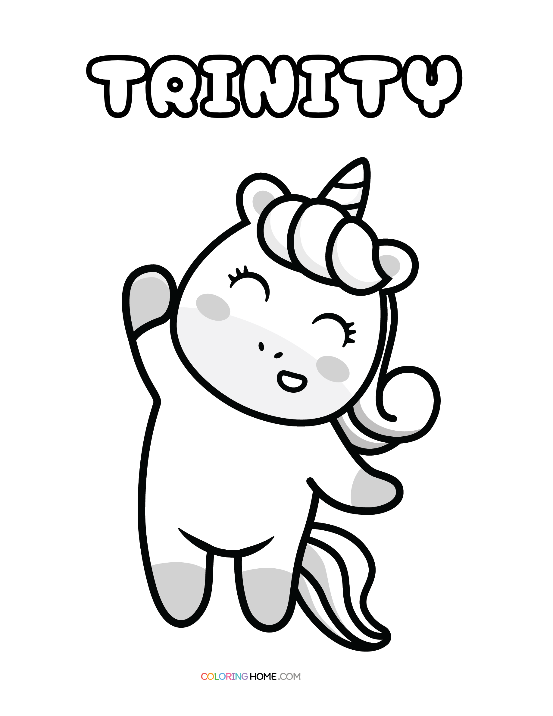 Trinity unicorn coloring page