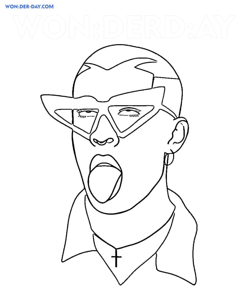 Bad Bunny Coloring Pages - Printable Coloring Pages