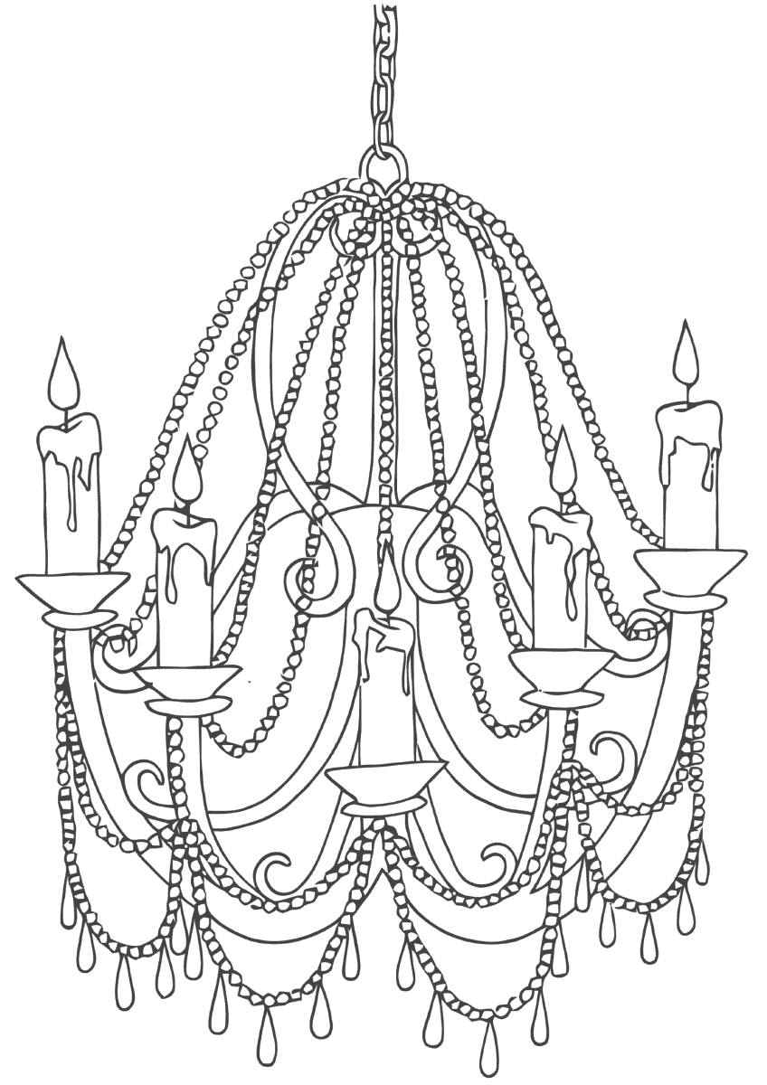 Chandelier coloring pages | Coloring pages to download and print
