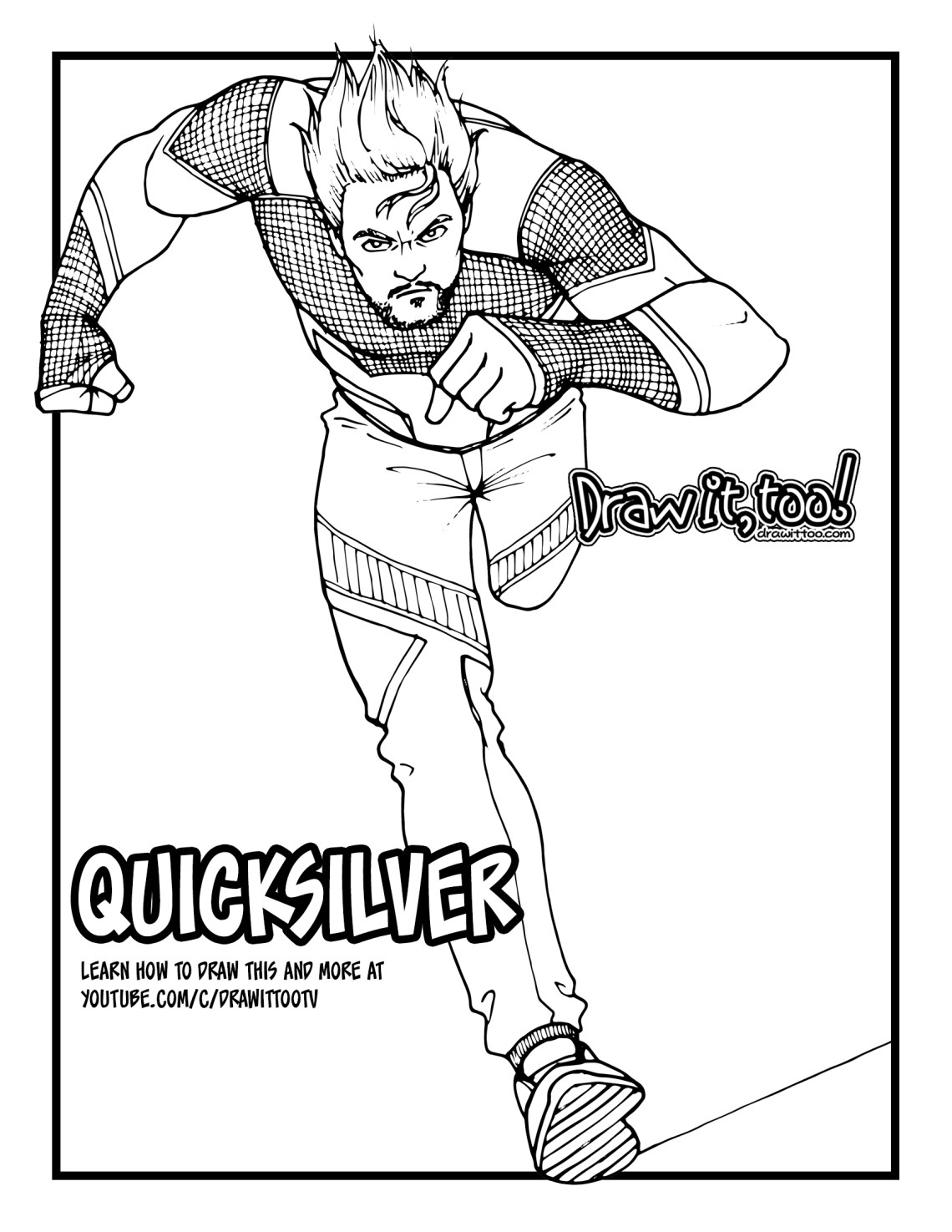 How to Draw QUICKSILVER (Avengers: Age of Ultron) Drawing Tutorial - Draw  it, Too!