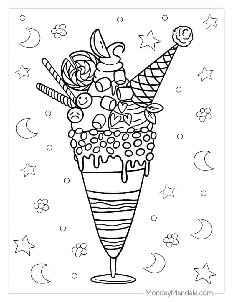 Ice Cream Unicorn Coloring Pages - Coloring Nation