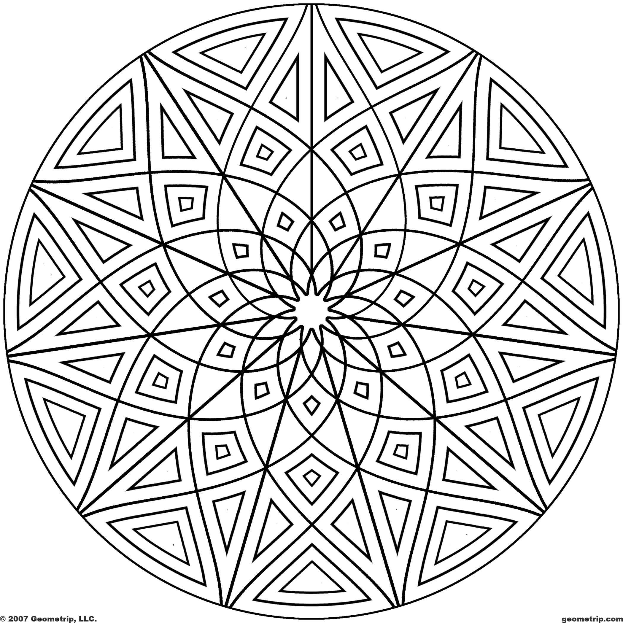 16 Free Pictures for: Printable Geometric Coloring Pages. Temoon.us