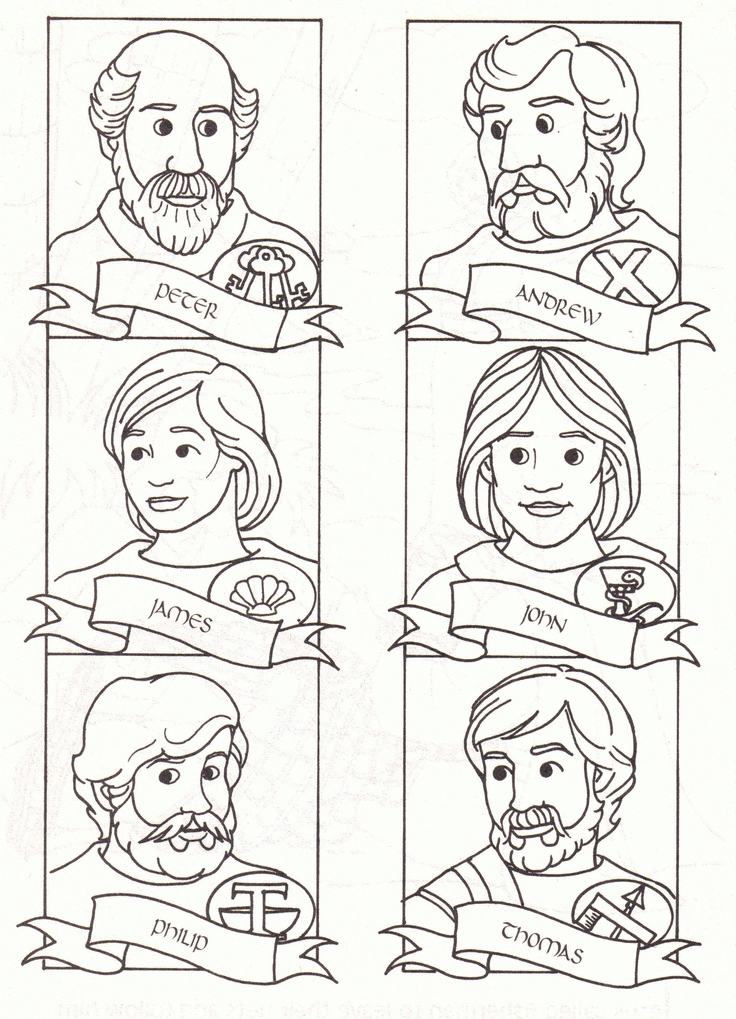 Bible Coloring Pages Jesus' Disciples - Coloring Pages For All Ages