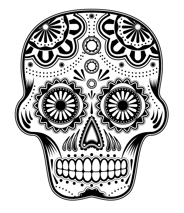 Day Of The Dead Skull Printable - Coloring Pages for Kids and for ...