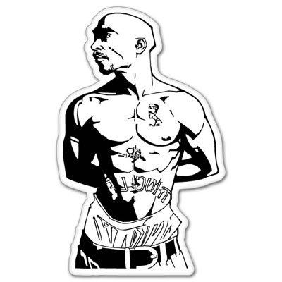 Tupac Shakur rap vynil car sticker 3