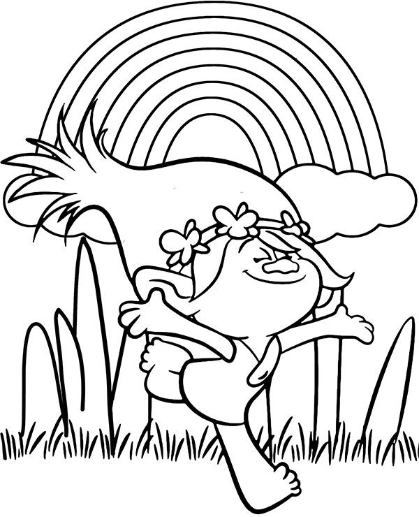 Poppy coloring page Trolls to print