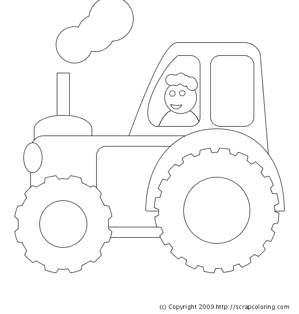 Tractor coloring page