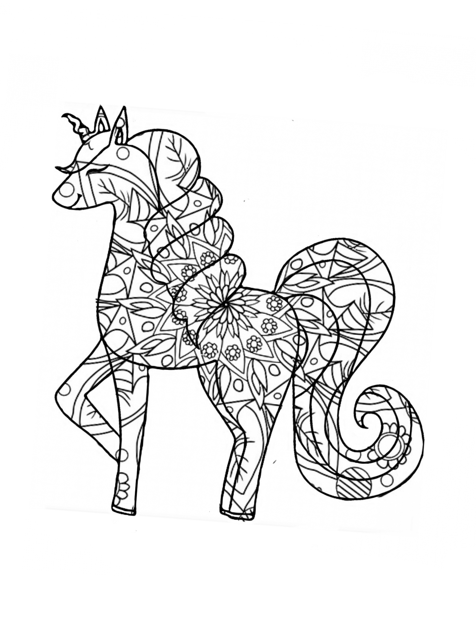 Mandala Unicorn Coloring Page. Itsostylish.com